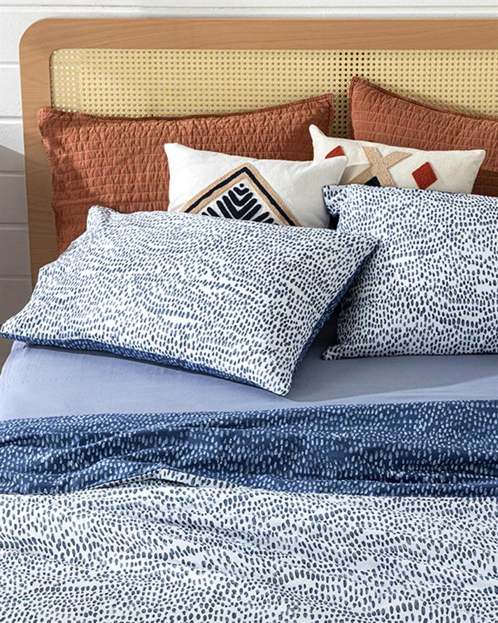 Water Drop Bumbac Double Set Lenjerie De Pat 200x220 cm Indigo.