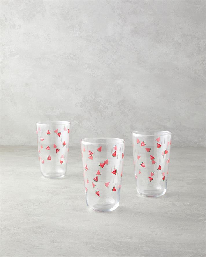 Watermellies Sticlă Cu 3 Piese Pahar 400 ml Roșu
