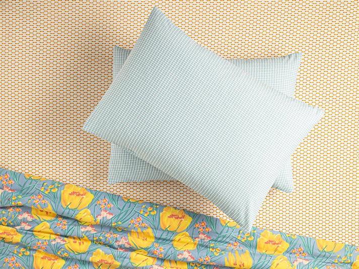 Wave Dots Față De Pernă Set 2, Ușor De Calcat, 50*70 Cm, Albastru Colbalt