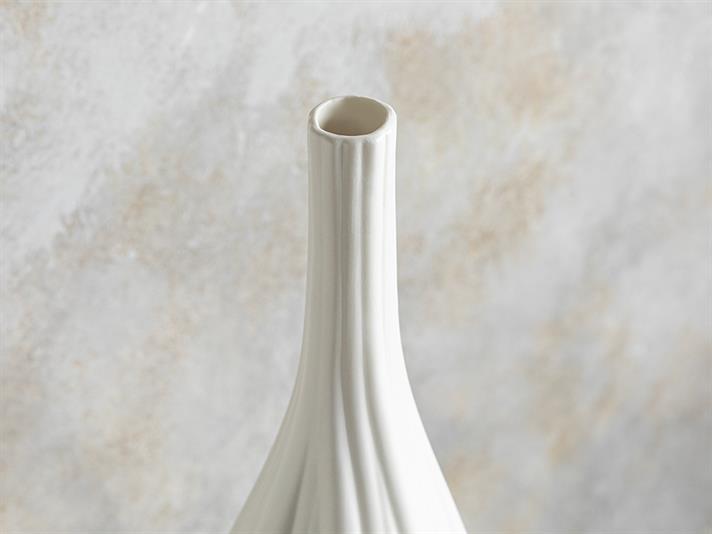 Vază, Wavy, ceramică, 16,3x16,3x52,7 cm, alb