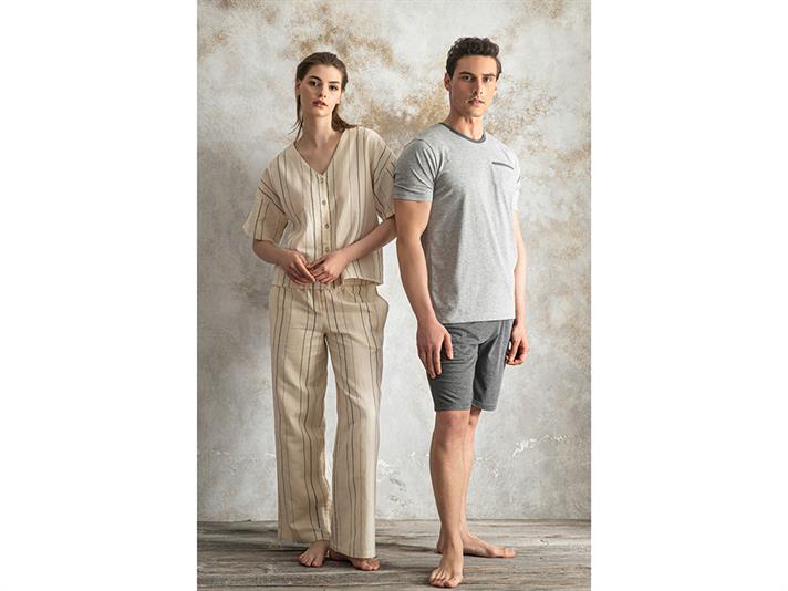 weekend mode Combed Cotton Mens Pajama Set XXL Anthracite