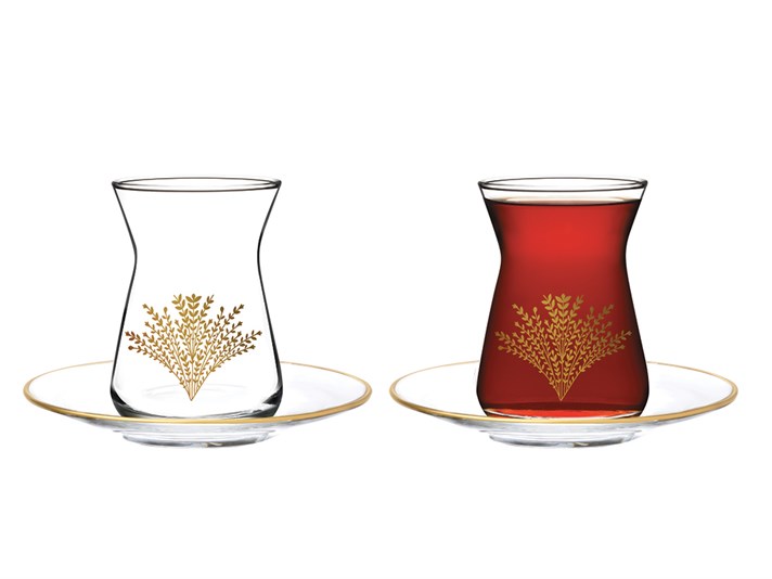 weensy Glass 12 Pieces Tea Set 130 ml Gold