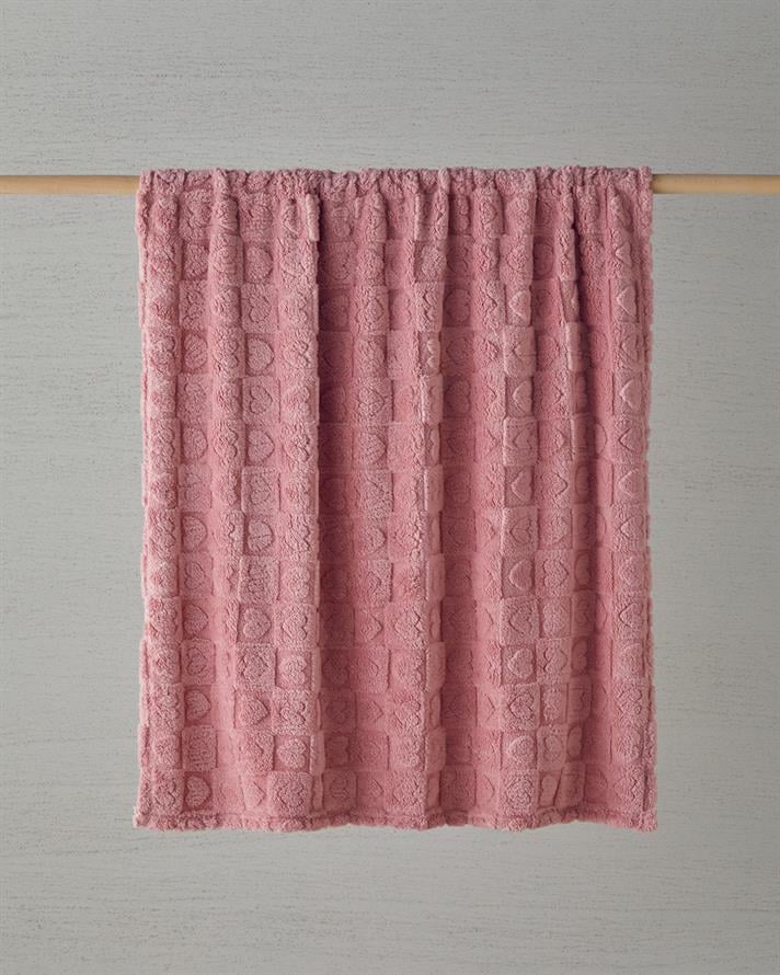 Patura pentru canapea sau fotoliu, Fancy Love, 120x160 cm, poliester, roz