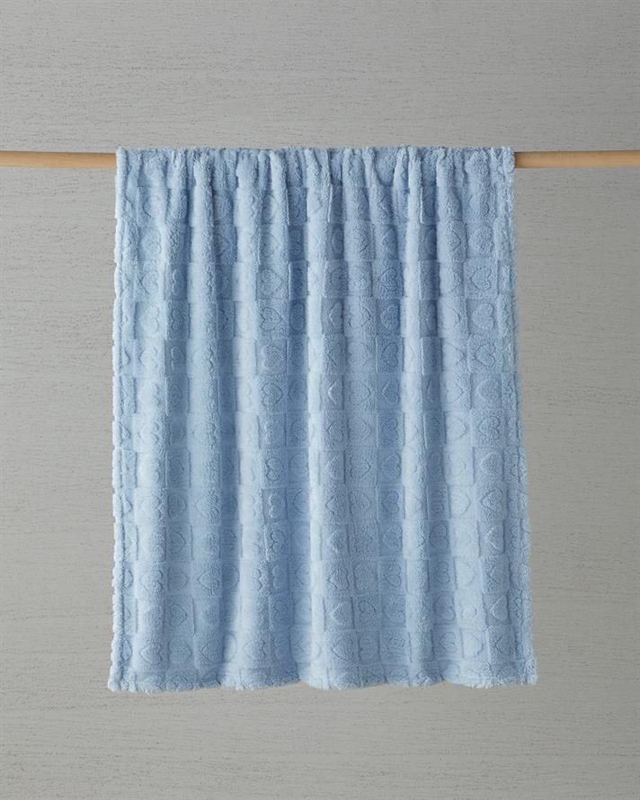 Patura pentru canapea sau fotoliu, Fancy Love, poliester, 120x160 cm, bleu