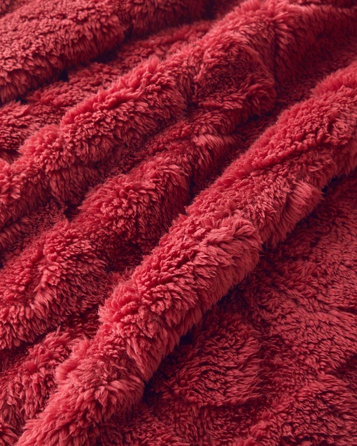 Patura pentru canapea sau fotoliu, Fancy Love, 120x160 cm, poliester, rosu inchis