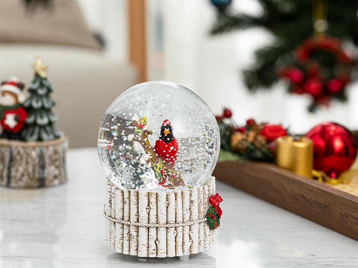 Cutie muzicală, Wild Bird, polirăsină, 10,5x10,5x14,3 cm, alb