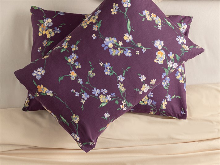 Wild Pansies Cu Bumbac Cu 2 Piese Față De Pernă 50x70 cm mov