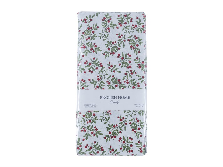 Winterberry Cu Bumbac Cu 2 Piese Față De Pernă 50x70 cm Roșu