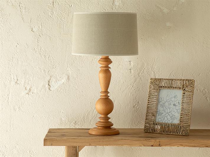 Wooden Lampă De Masă , 32*57 Cm, Albastru-Beige