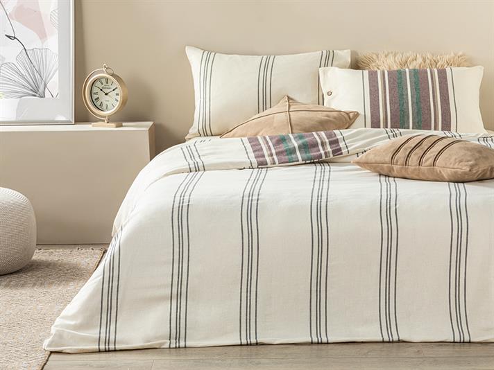  Lenjerie de pat completa Super King, Wooden, bumbac-poliester, 260x220 cm/200x200 cm/50x70 cm , bordo