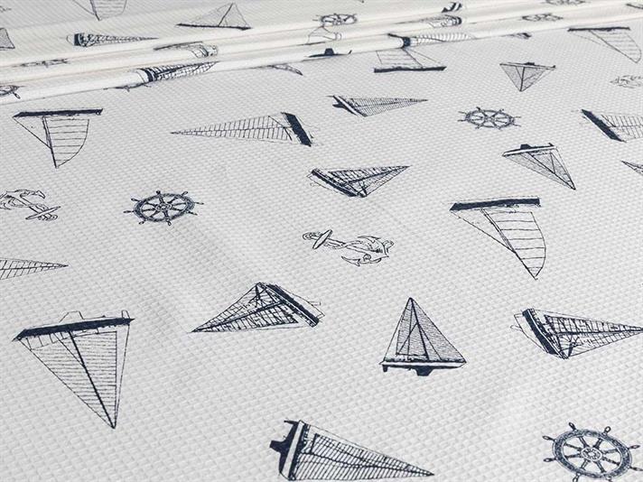 Yatch Trip  Cu imprimeu Pentru o persoana  CUVERTURĂ 150x220 cm Albastru inchis