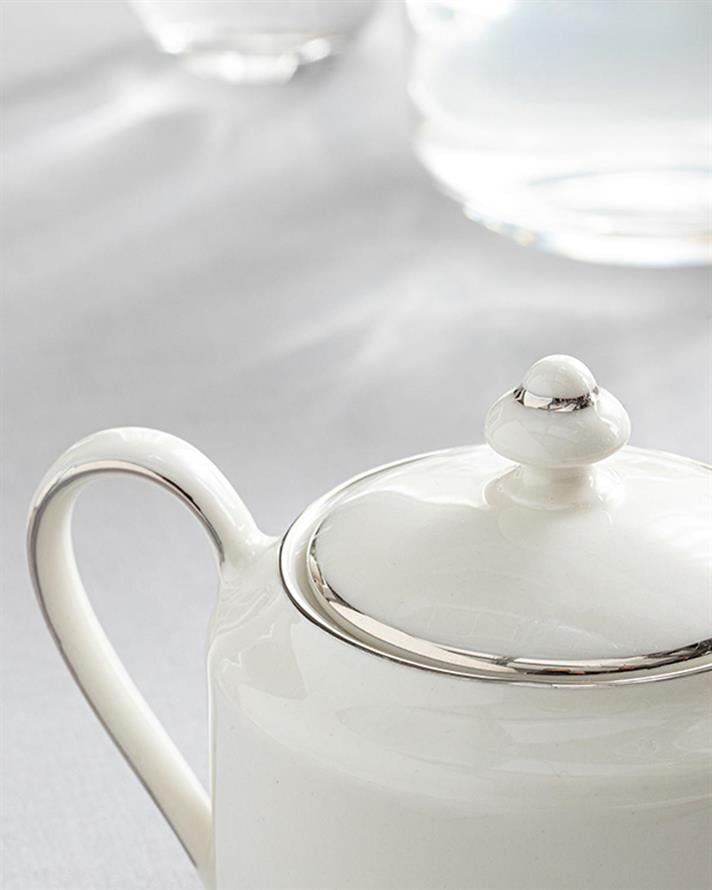 Torino Porcelain Sugar Bowl 15x9x10 cm Silver.