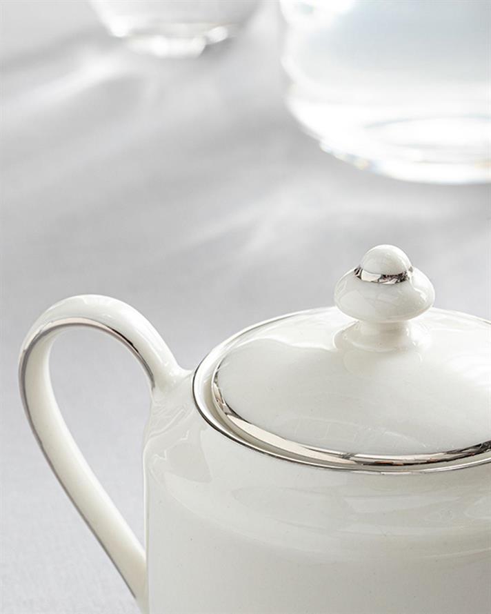 Torino Porcelain Sugar Bowl 15x9x10 cm Silver.