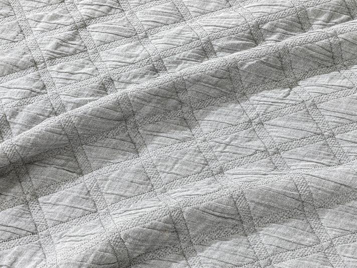 zburli Dolgulu Jakarlı Double Person  SET CUVERTURĂ DE PA 240x260 cm Gri.