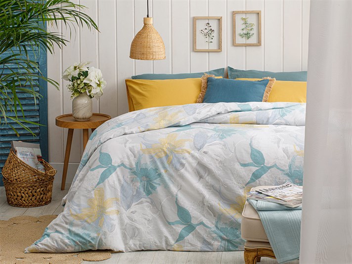 Zen Cu Bumbac Double Lenjerie De Pat 200x220 cm Bej