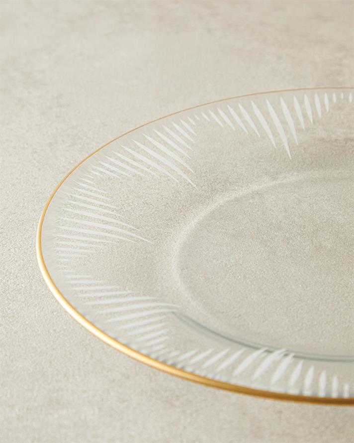 Zett Sticlă Farfurie De Tort 20 cm Gold