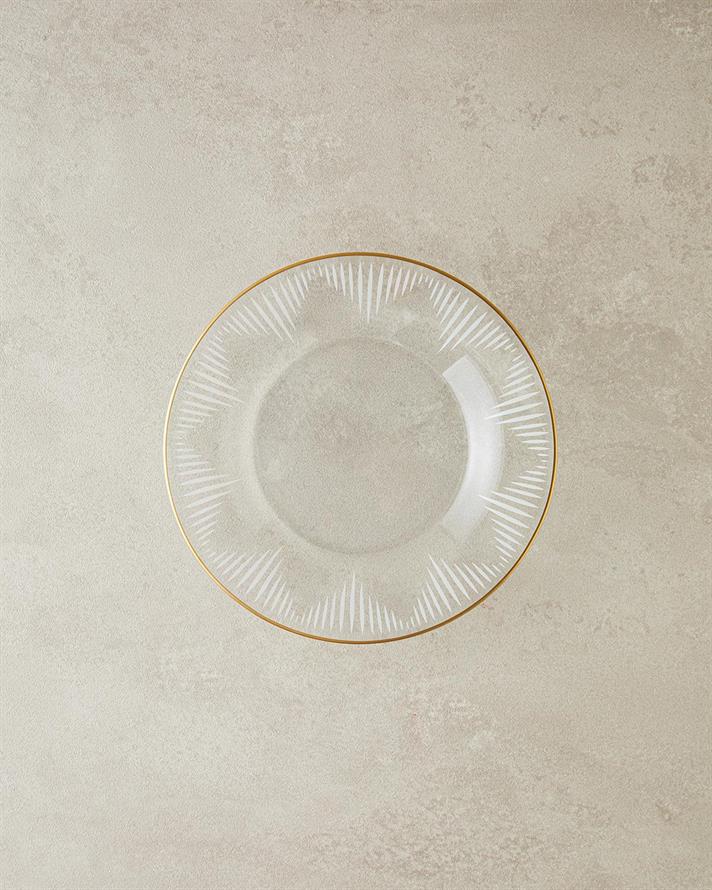 Zett Sticlă Farfurie De Tort 20 cm Gold