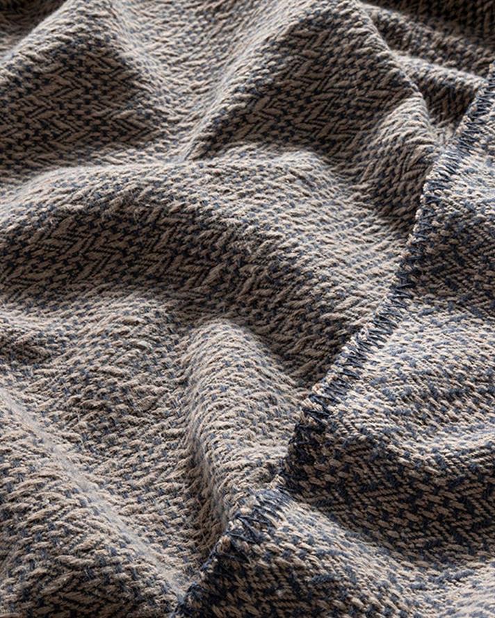 Zigzag Cu Bumbac Double Pătură 200x220 cm Antracit - Bej