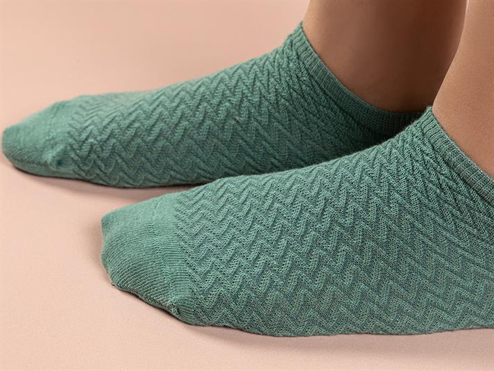 Zigzag Cotton Women Ankle Socks 36-40 Green