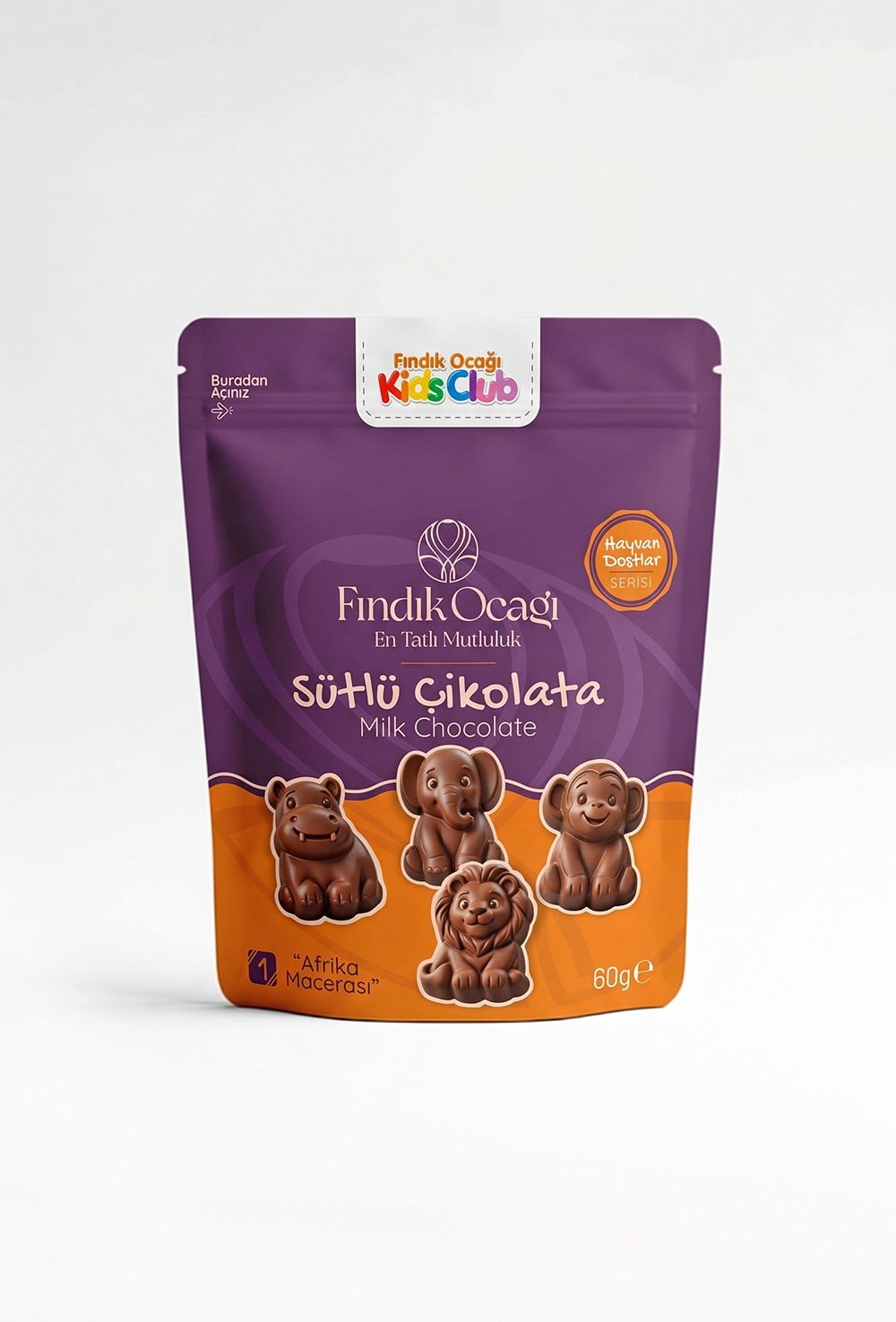 1 Afrika Macerası Doypack - Sütlü Çikolata 60 g