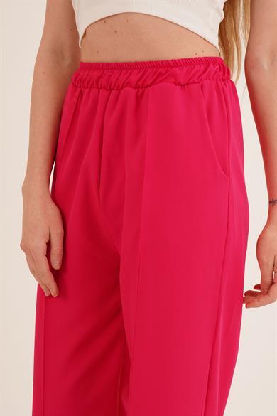 Bel Lastikli Basic Fuşya Pantolon - Görsel 3