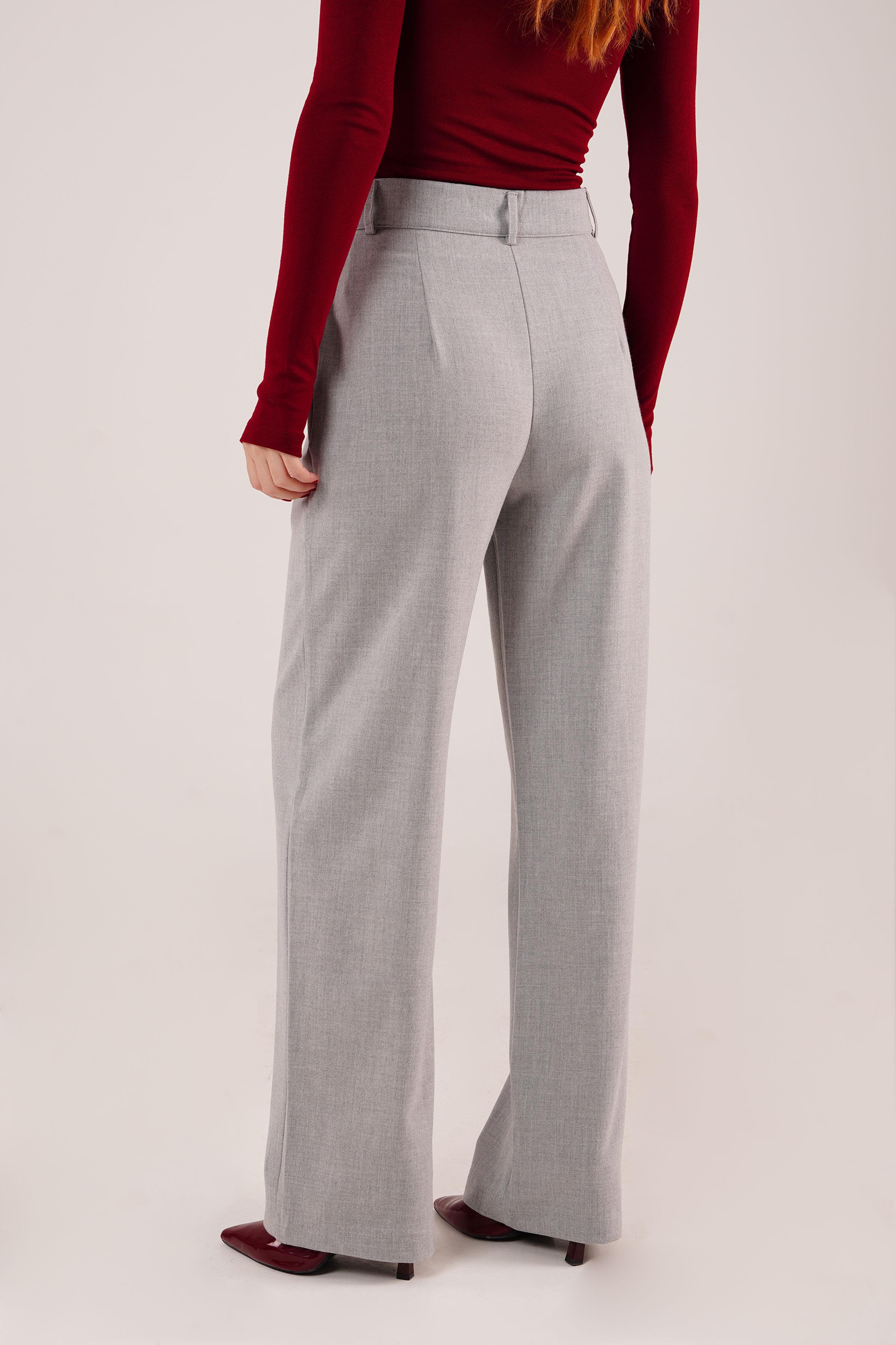 Premium Model Oturtmalı Gri Pantolon - Görsel 7
