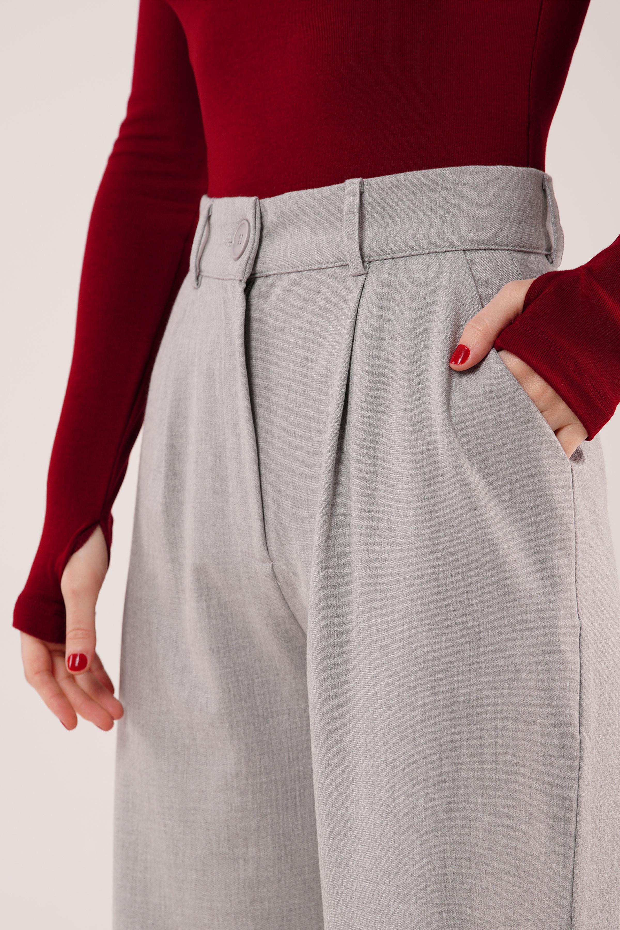 Premium Model Oturtmalı Gri Pantolon - Görsel 6