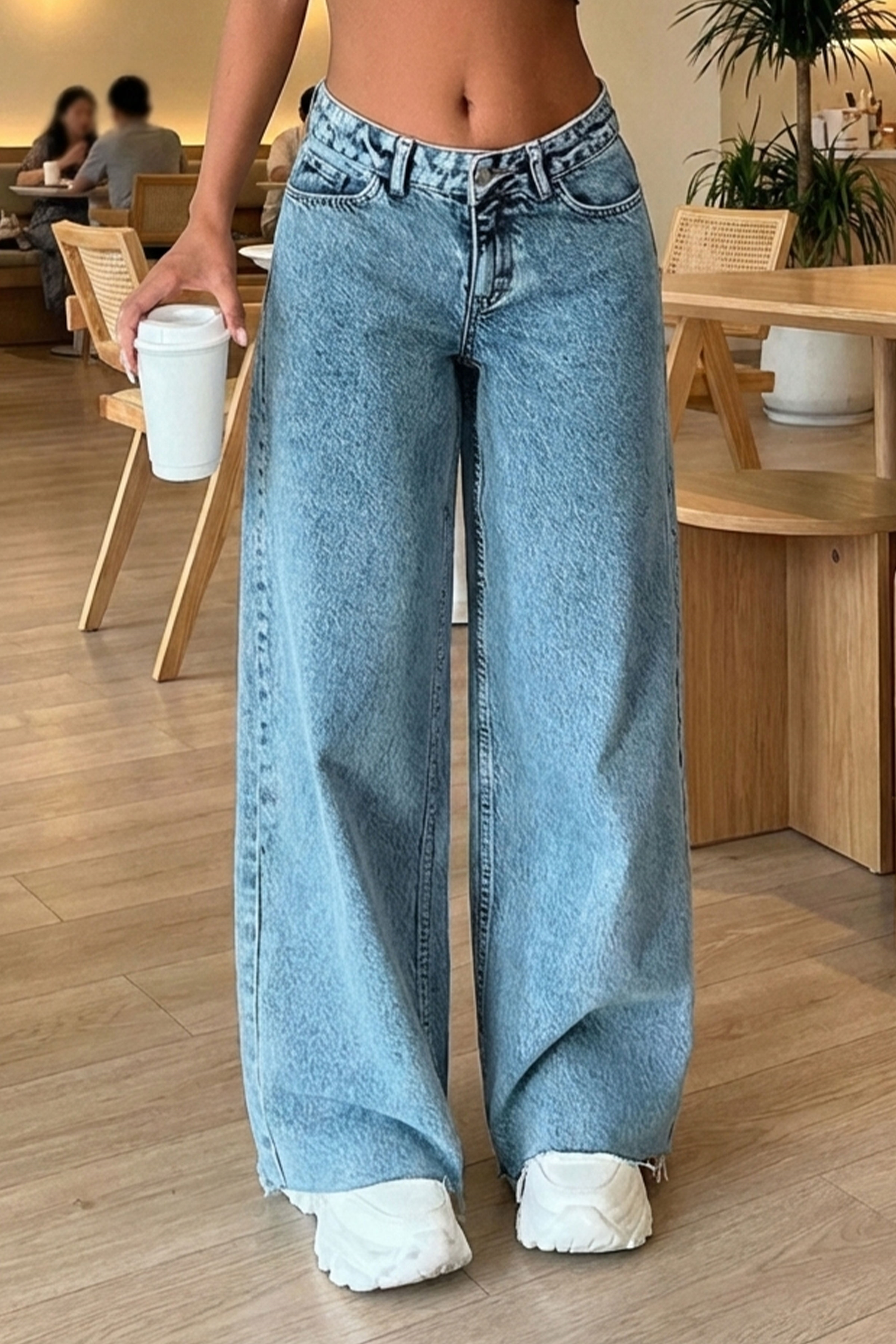Yıkamalı Bol Paça Kadın Toptan Jean