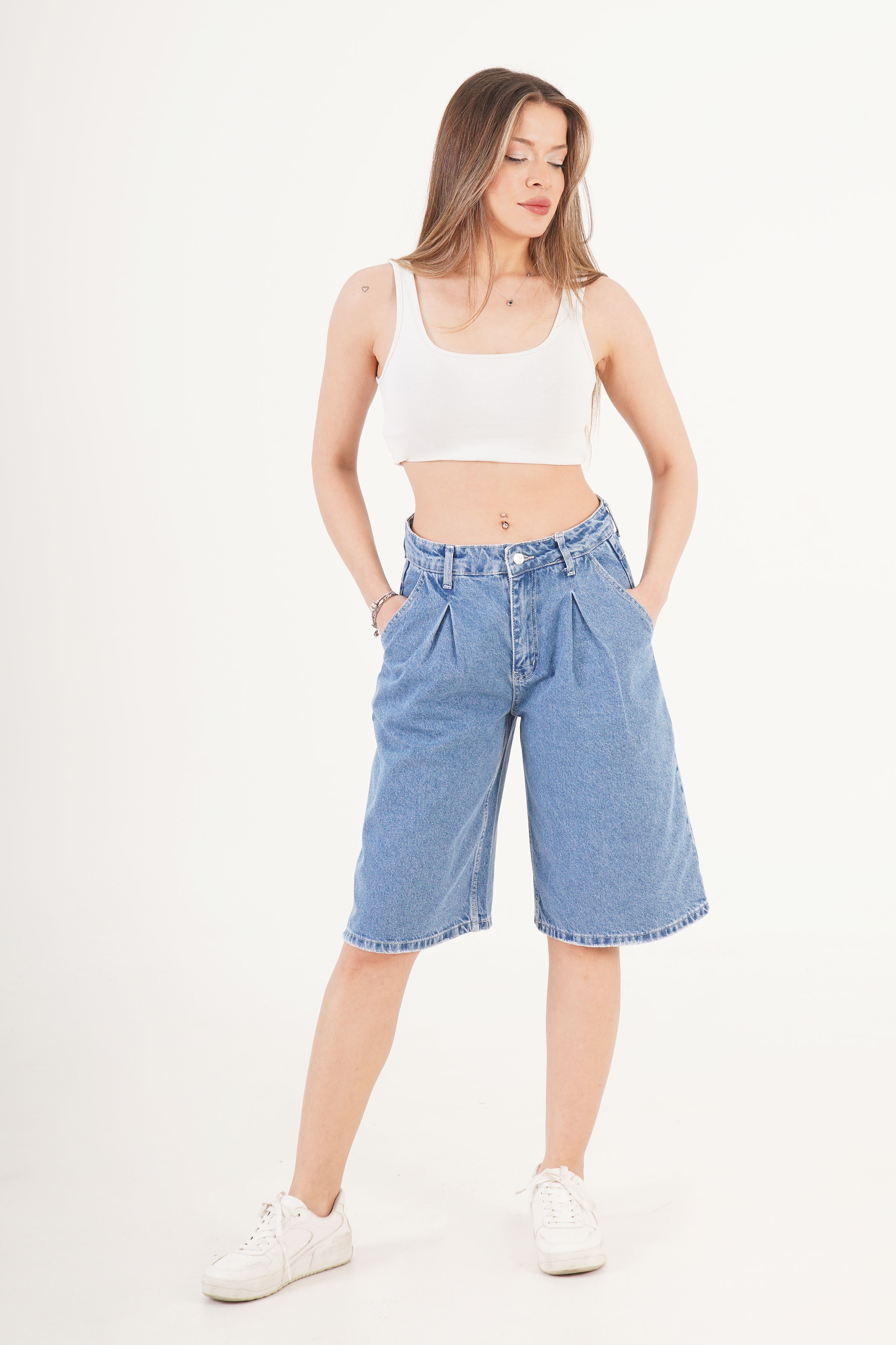 Yüksek Bel Kot Toptan Denim Jorts