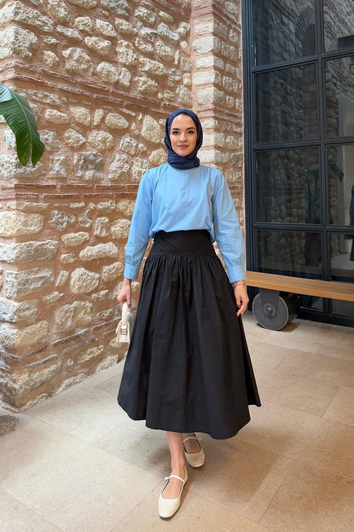 Bel Detay Etek Siyah
