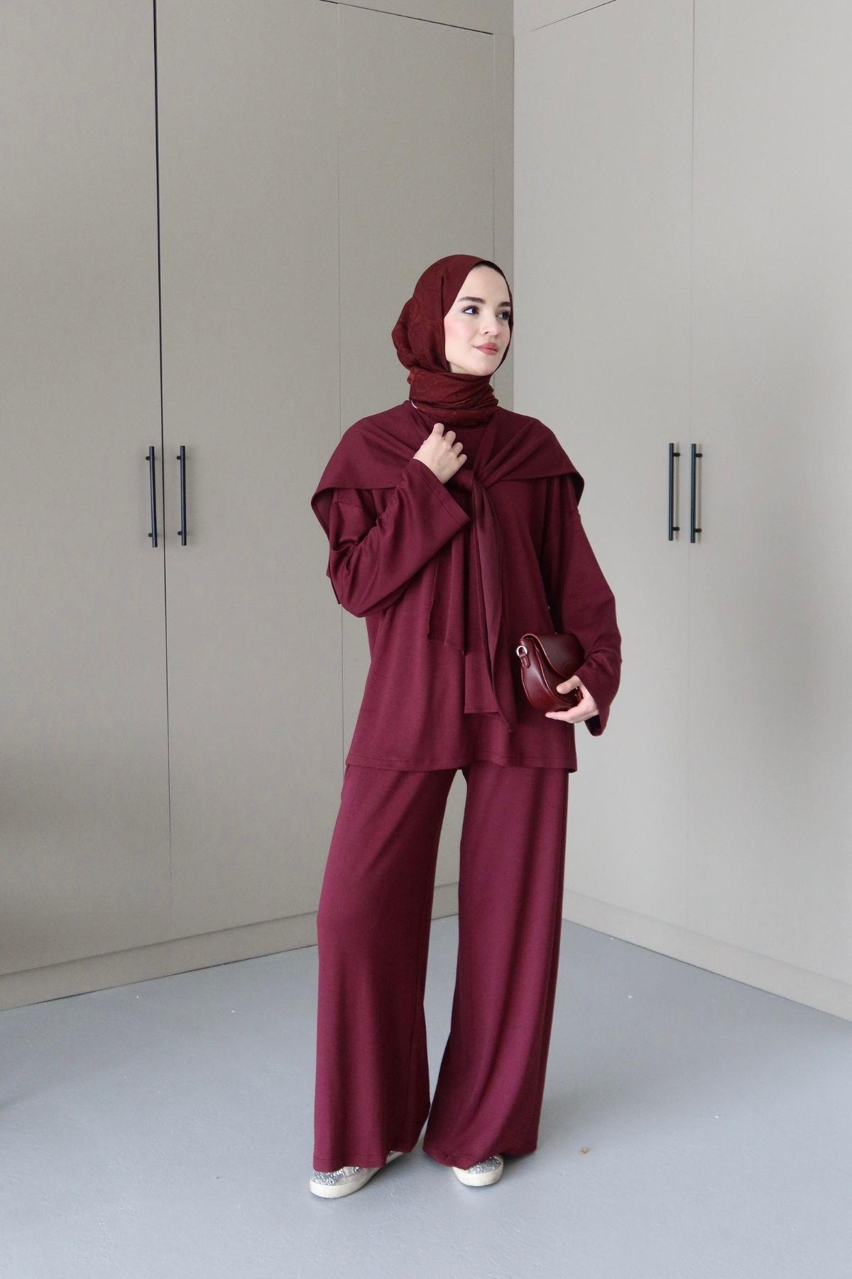 Dora Üçlü Oysho Takım Bordo