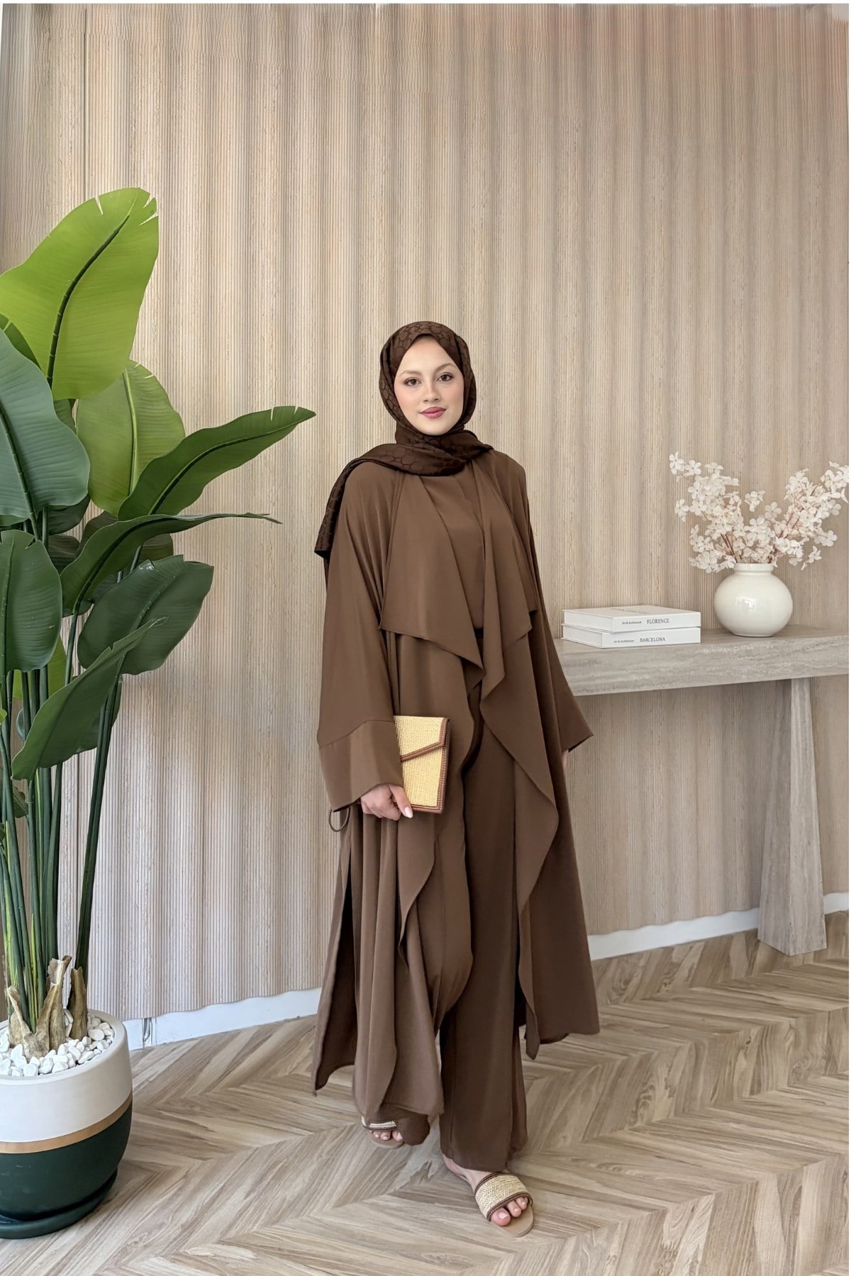 Dubai Üçlü Takım Kahverengi