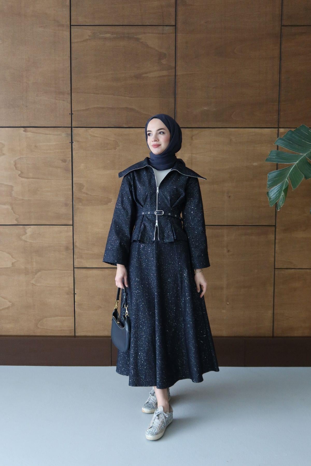 Laura Simli Denim Takım Lacivert