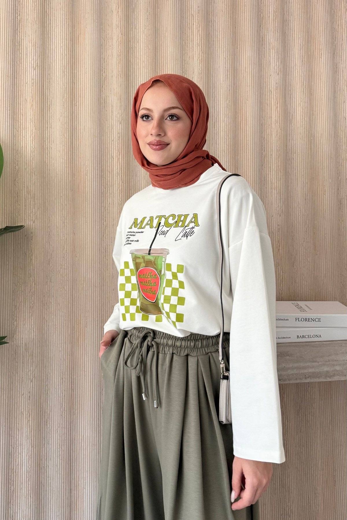 Matcha Desenli Bluz