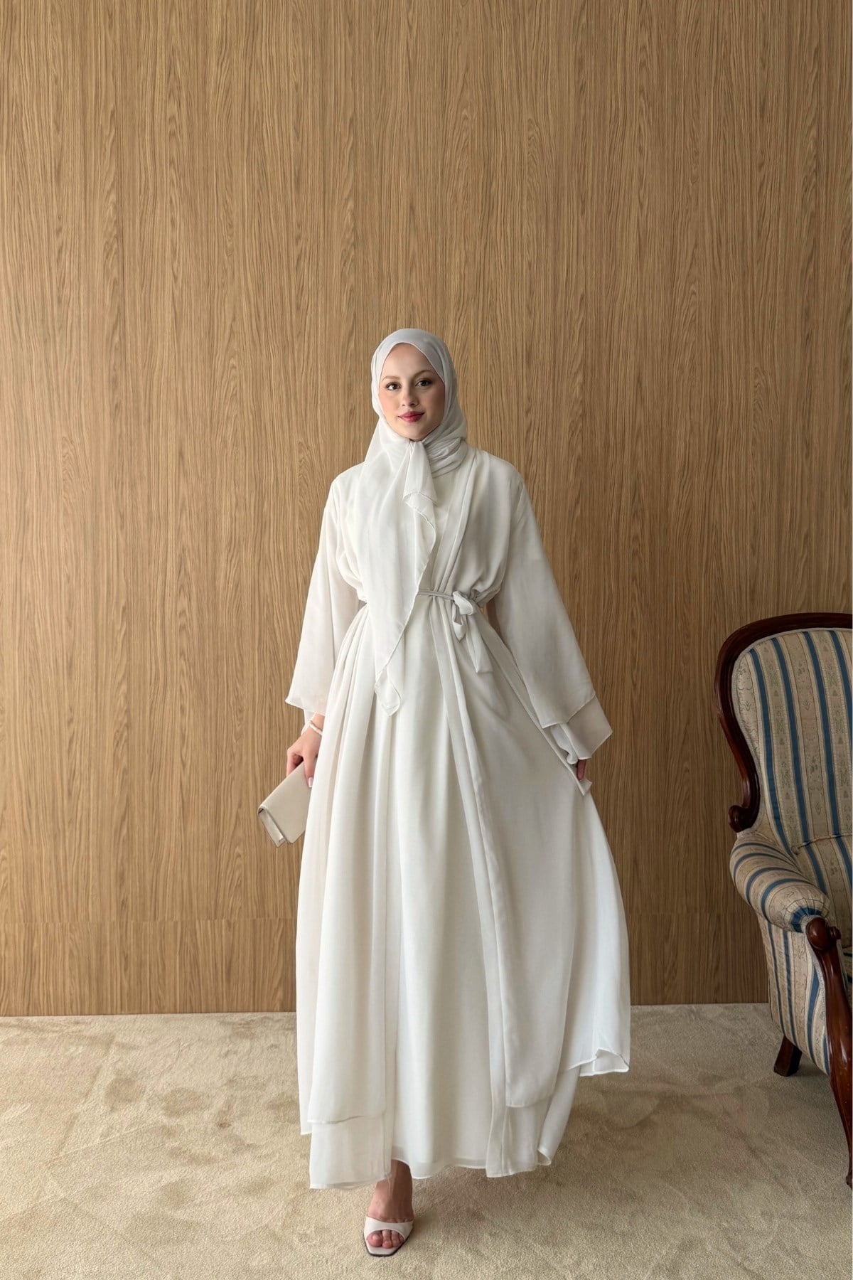 Pera Üçlü Abaya Taş Rengi