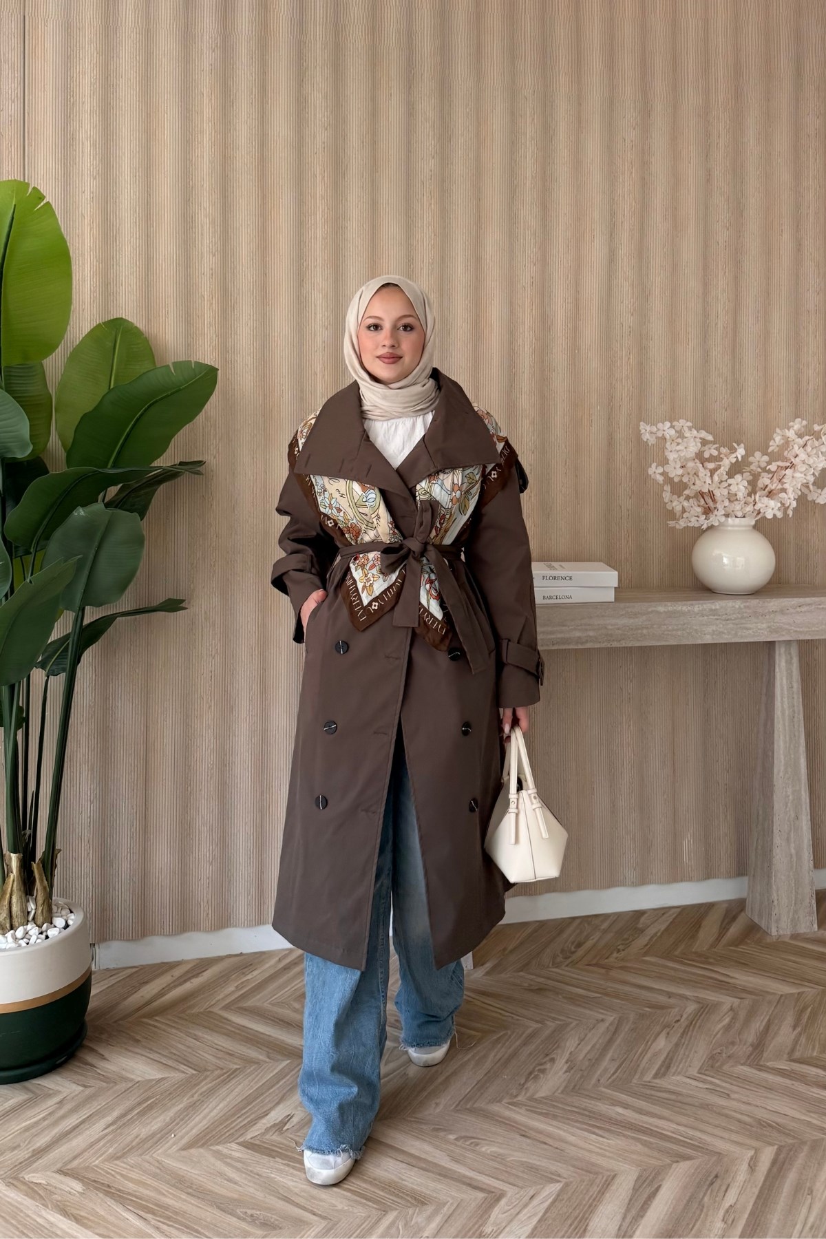 Premium Oversize Trençkot Kahve
