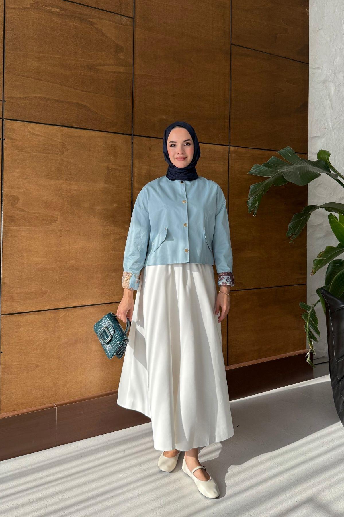 Rina Çıtçıtlı Ceket Mavi