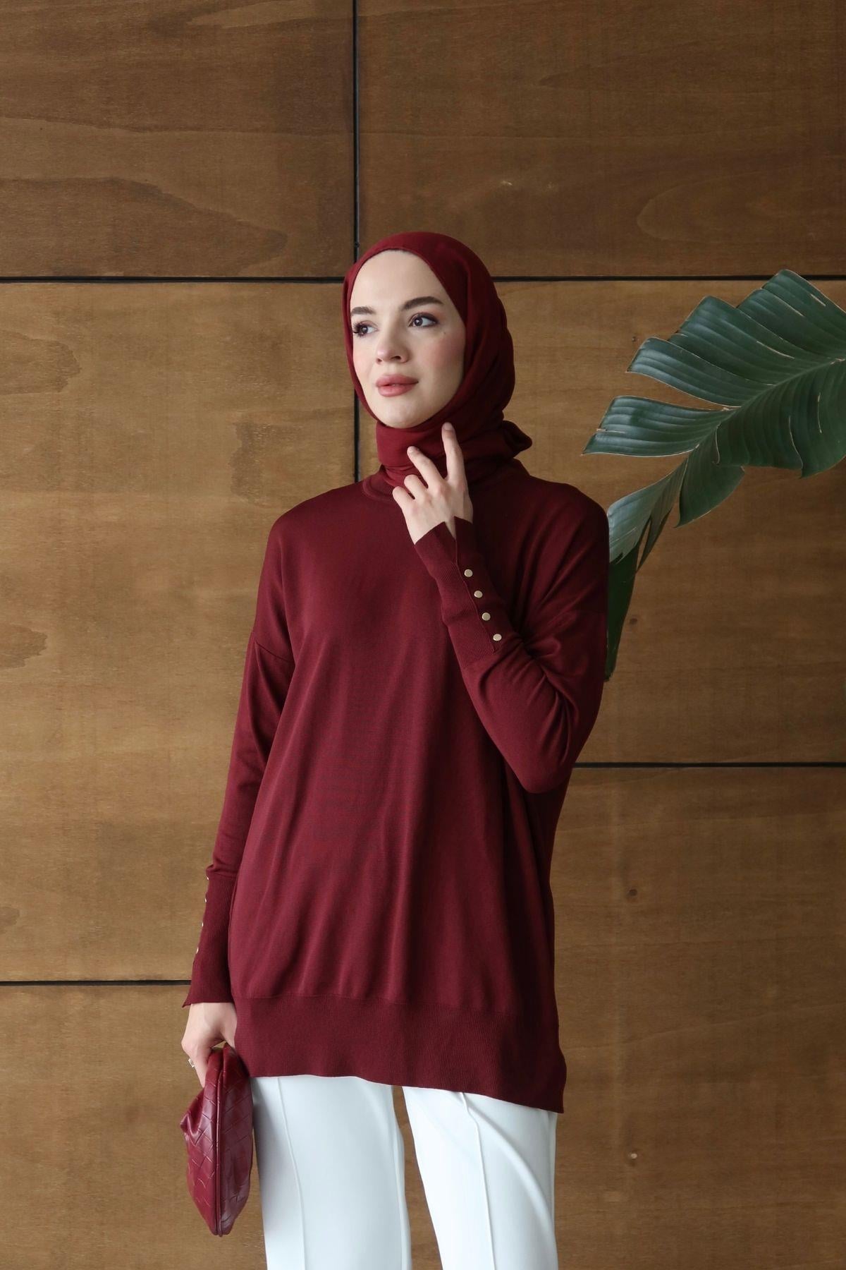 Tela Merserize Tunik Bordo