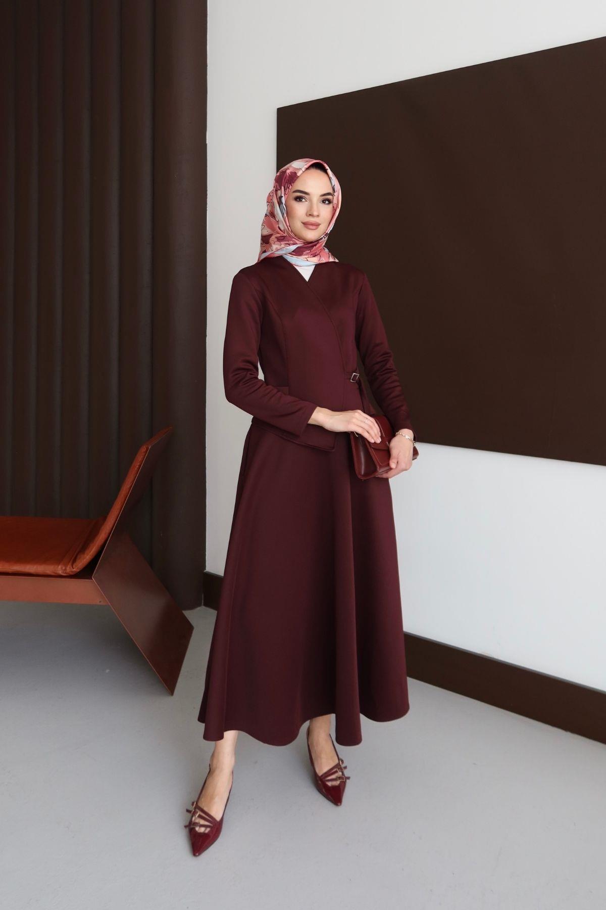 Velvet Takım Bordo