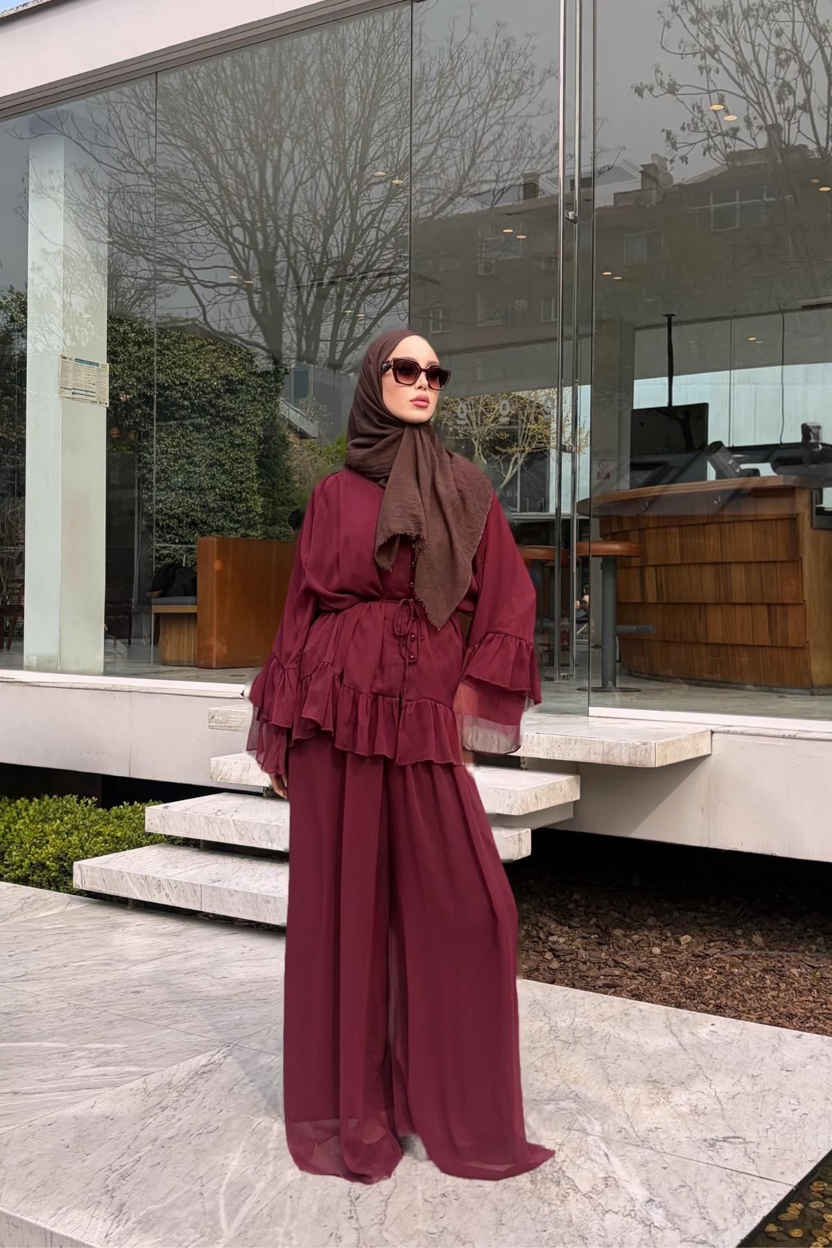 Wuum Şifon Takım Bordo