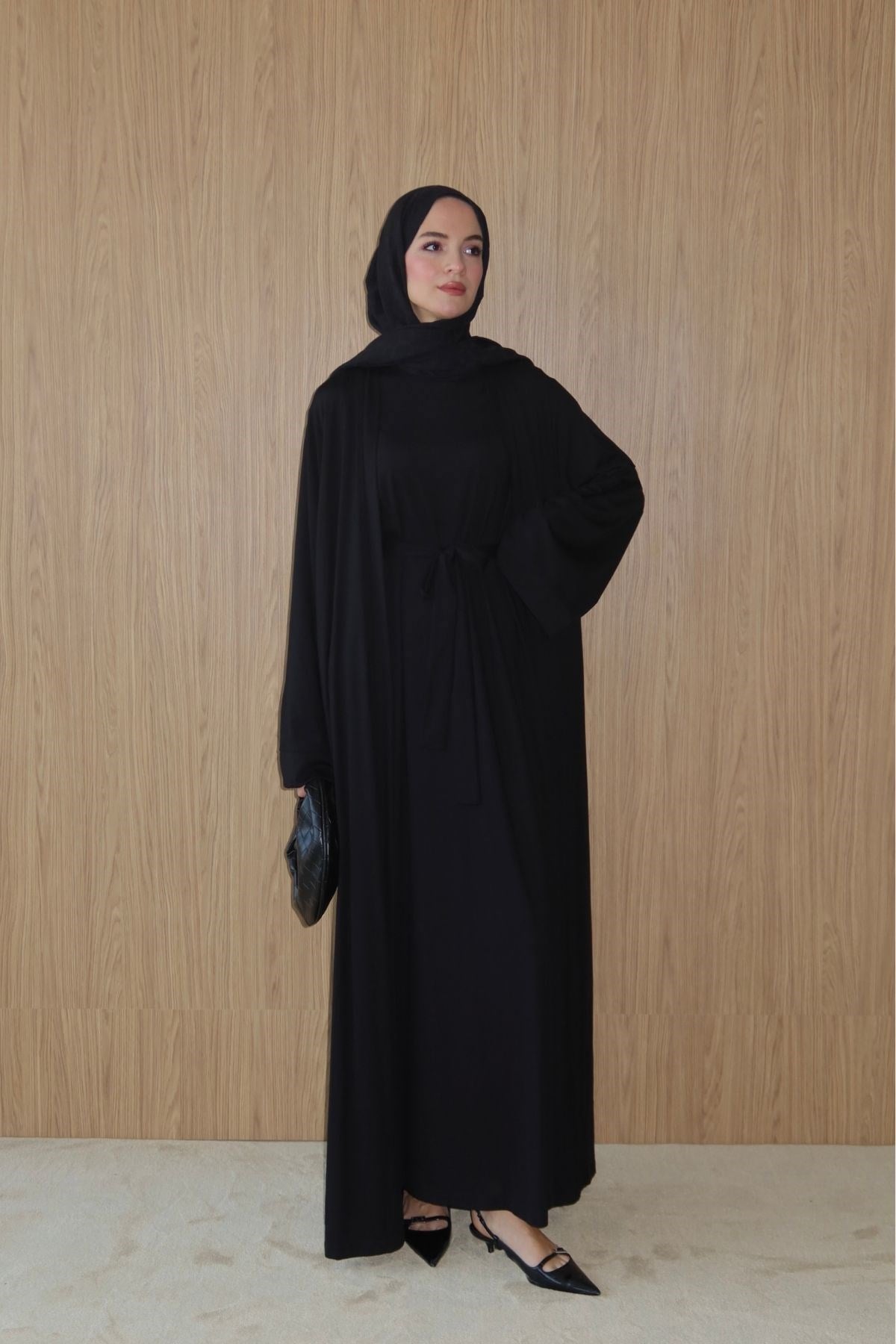Jade Penye Abaya Takım Siyah