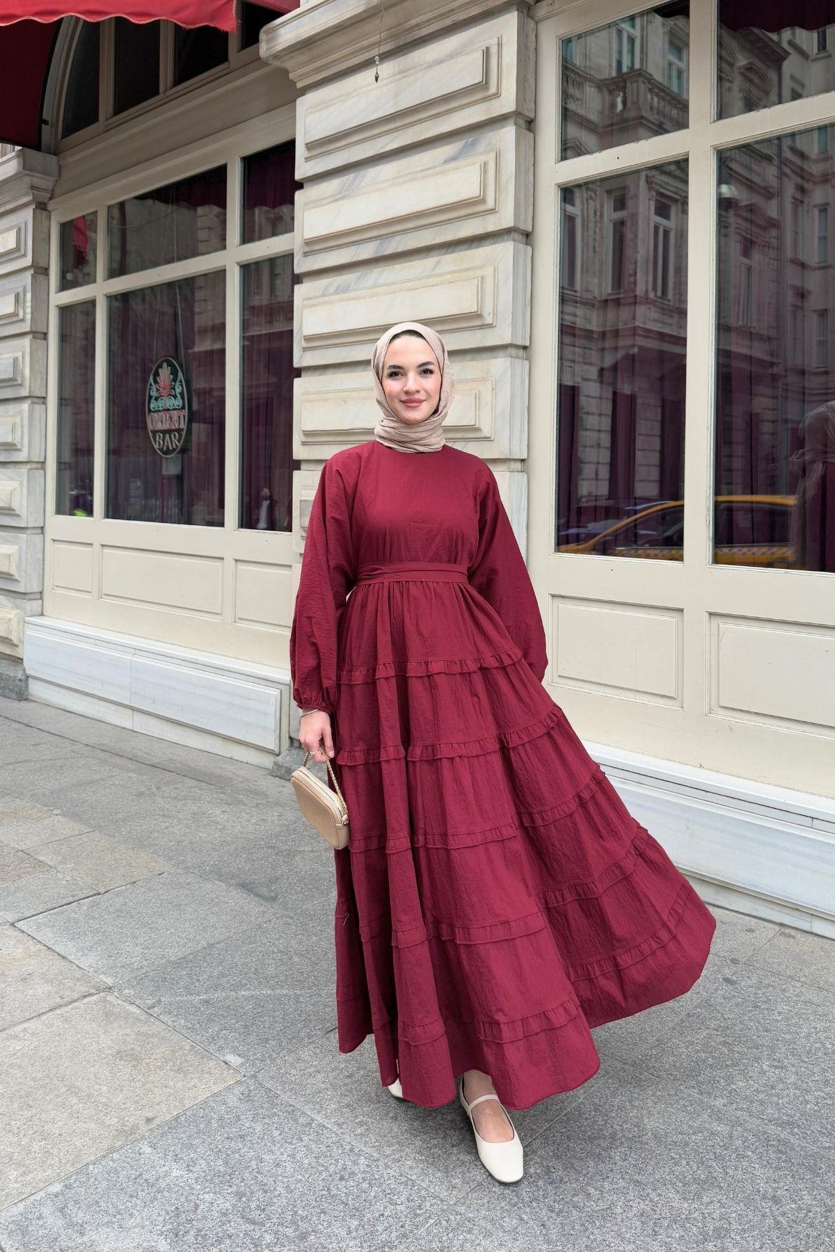 Lidya Elbise Bordo