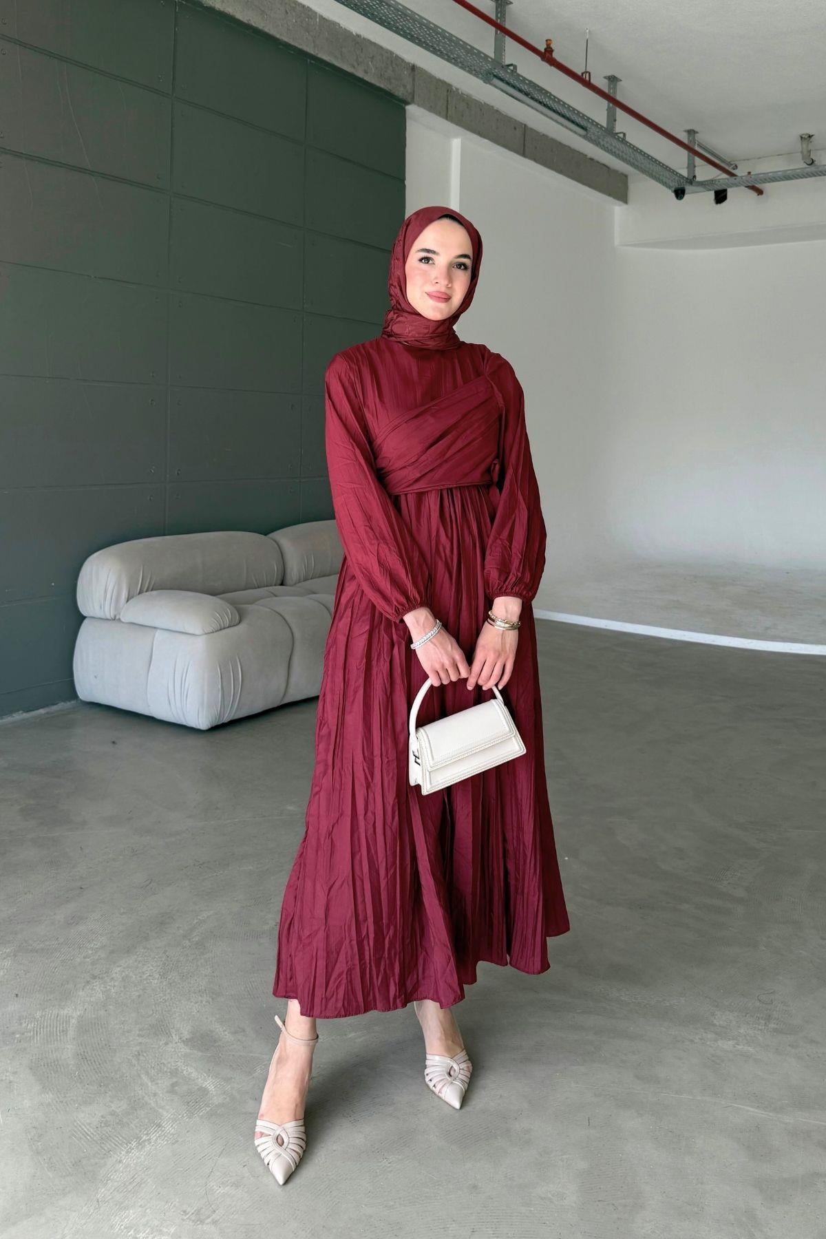 Liva Crush Elbise Bordo