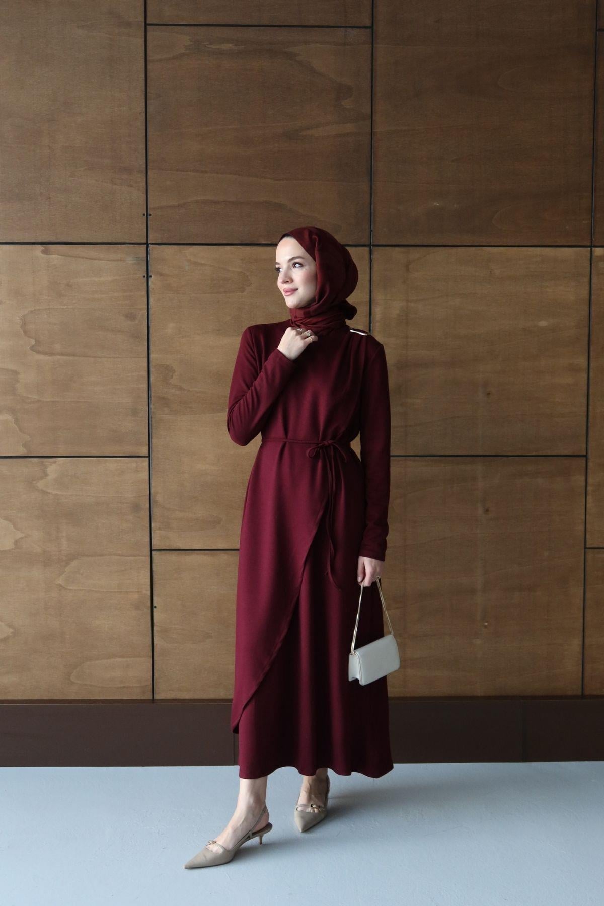 Lola Tokalı Oysh Elbise Bordo