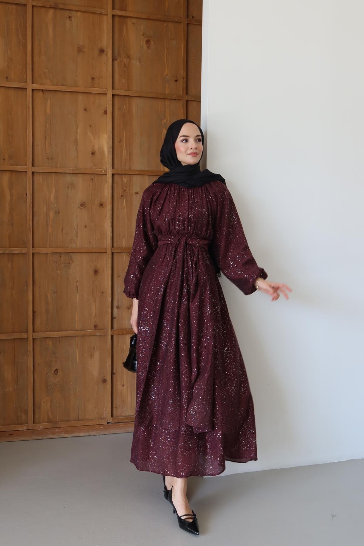 Lumera Elbise Bordo