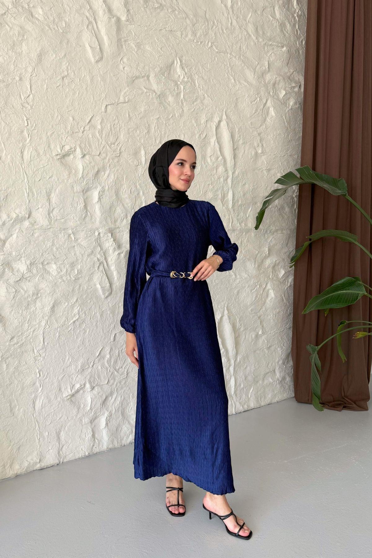 Luna Elbise Lacivert