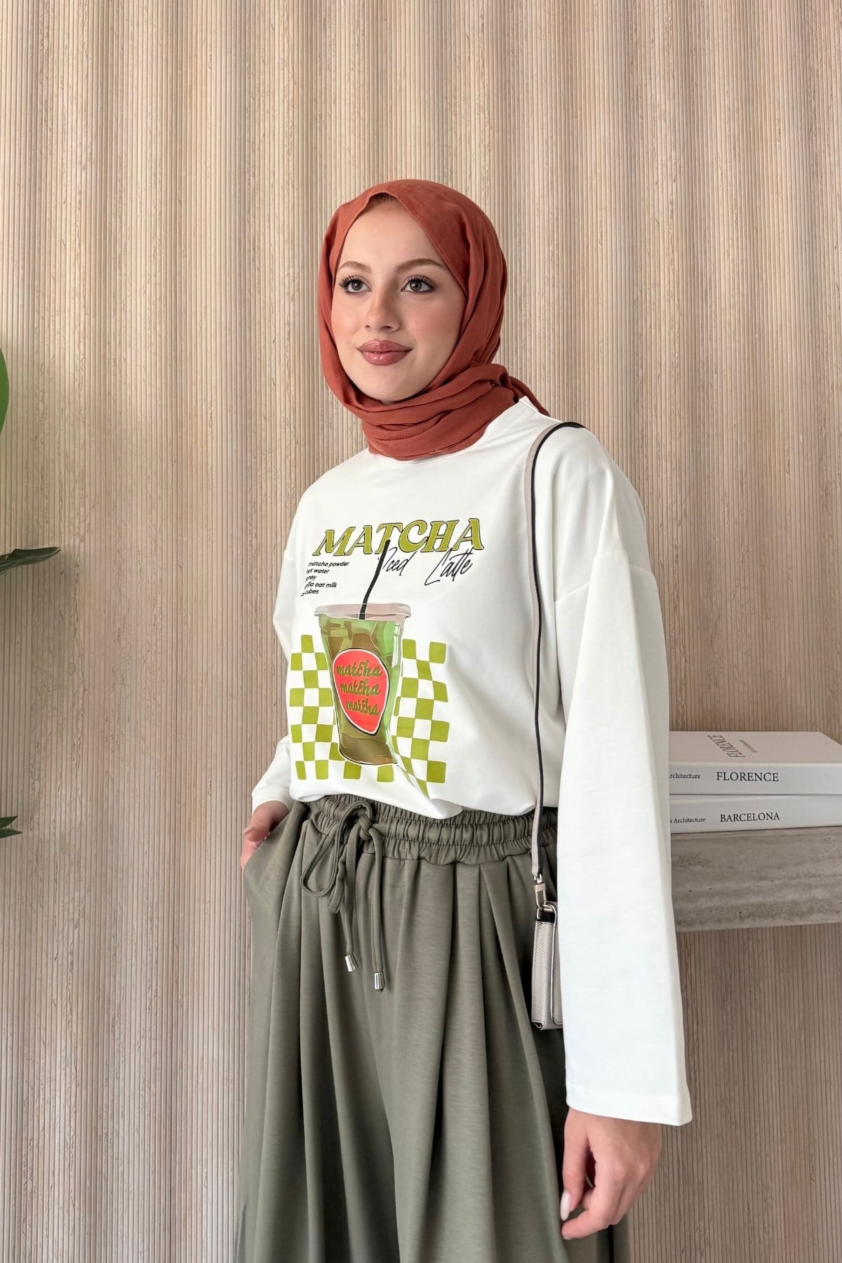 Matcha Desenli Bluz