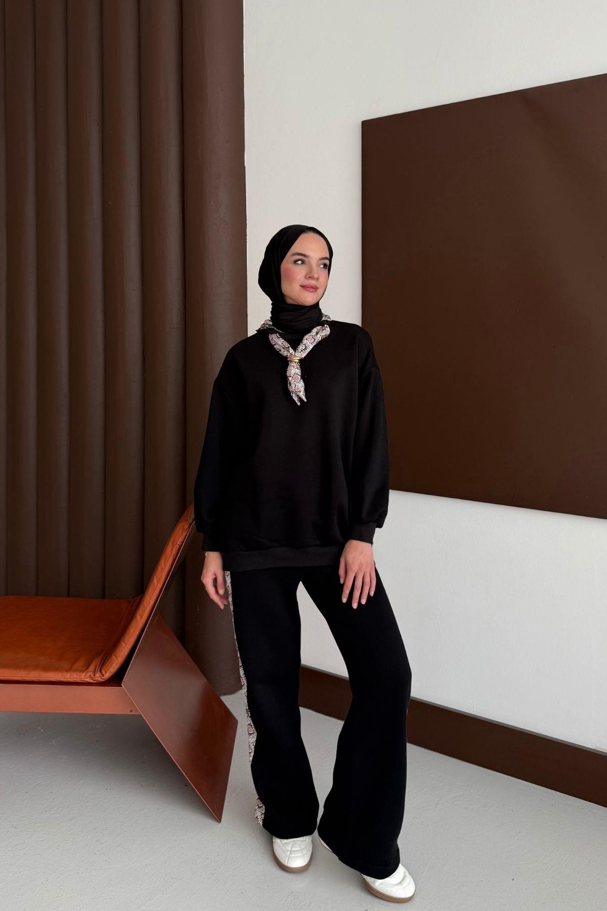 Meyra Fularlı Takım Siyah