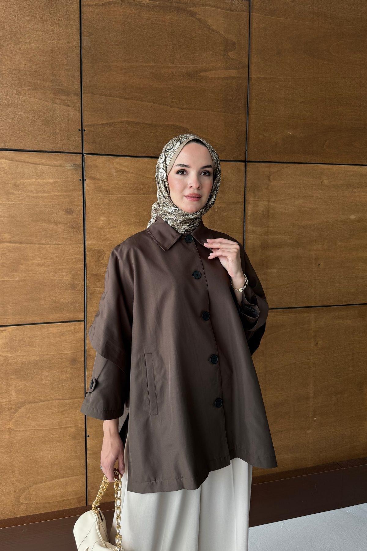 Premium Seri Panço Trençkot Kahve