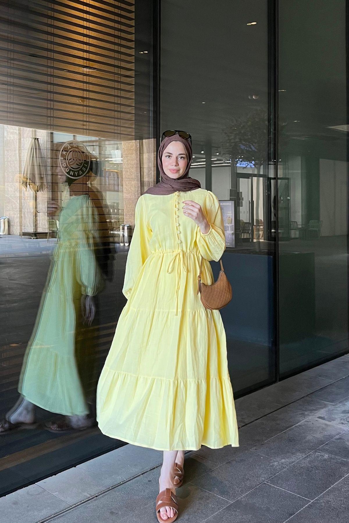 Remy Müslin Elbise Sarı